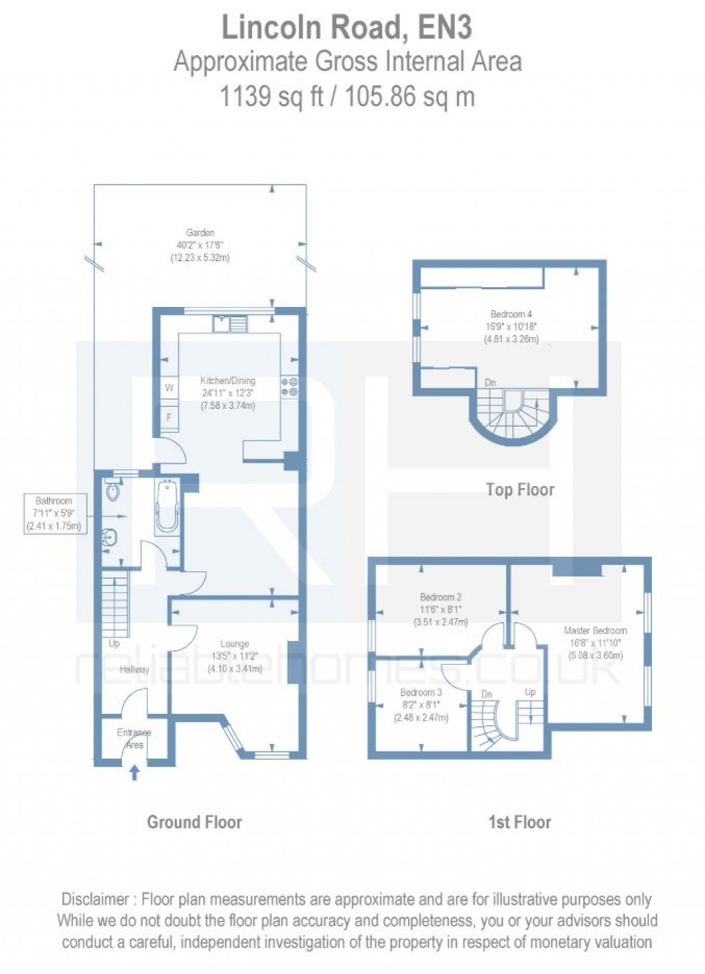 Floorplans For Lincoln Road, Enfield, London