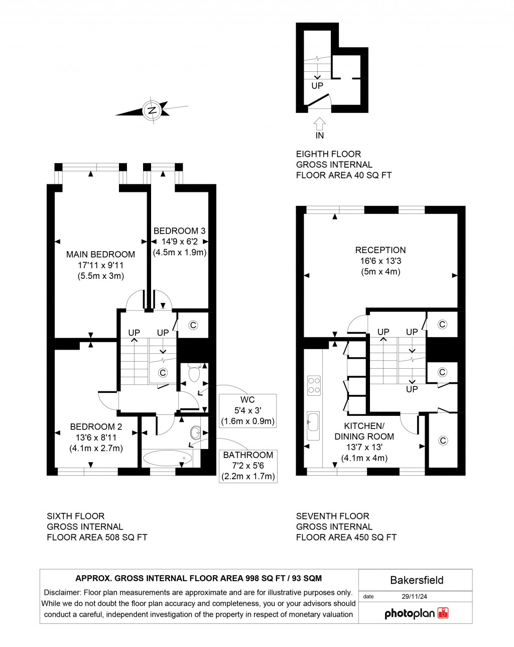 Floorplans For Crayford Road, Tufnell Park